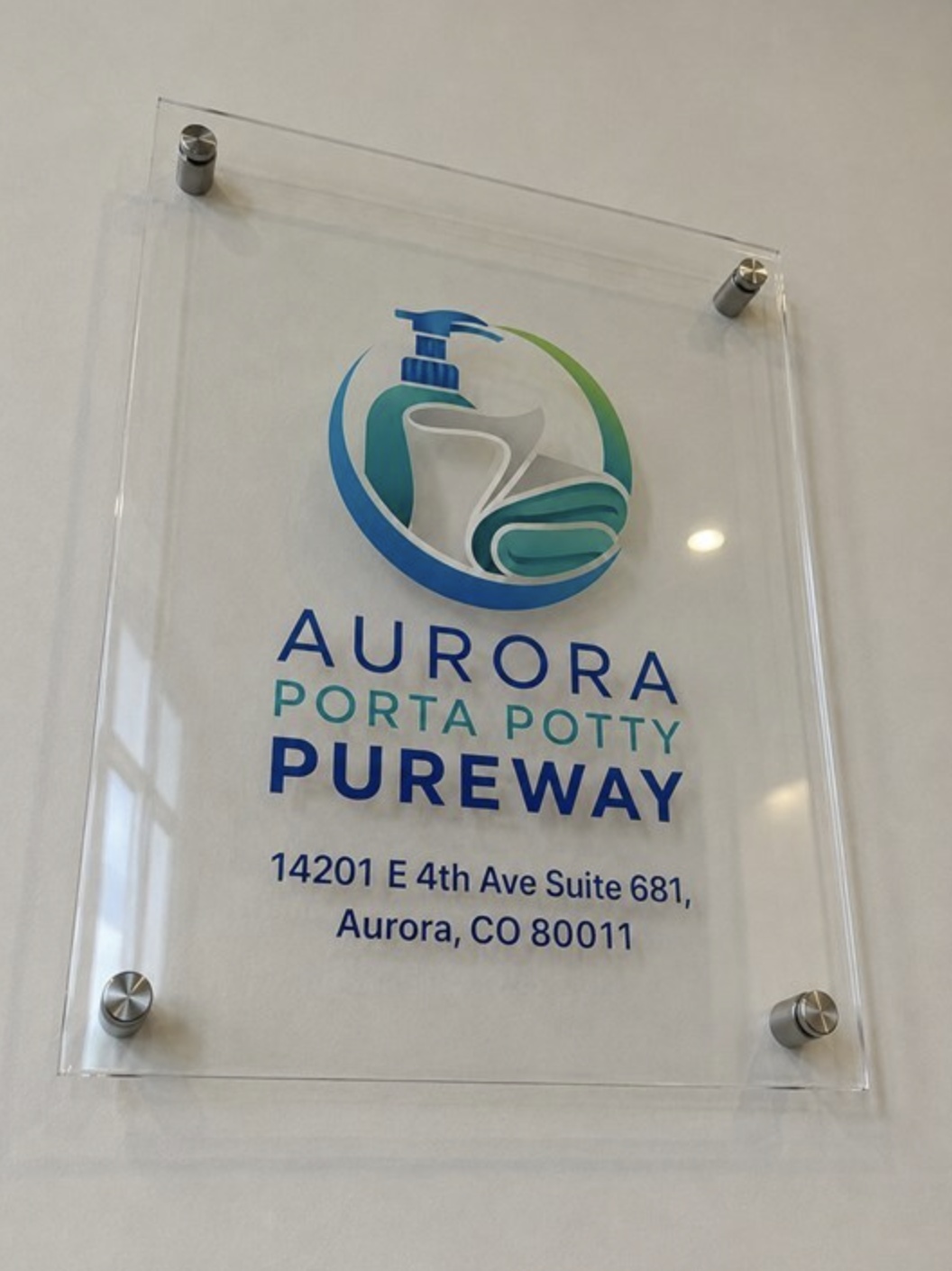 Aurora Porta Potty Pureway office signage